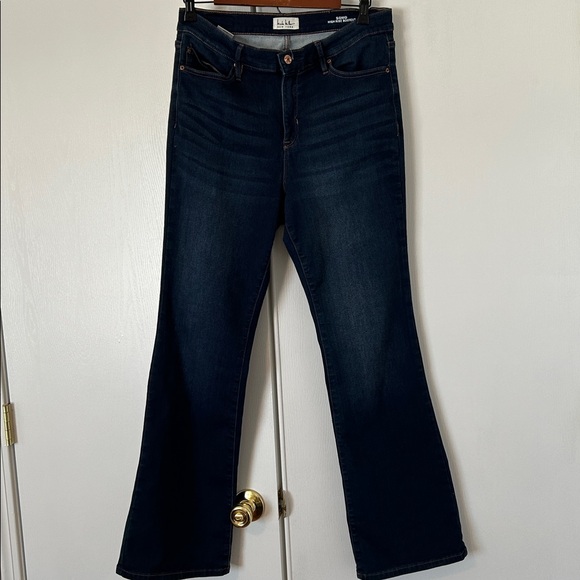Nicole Miller Dark Blue High Rise Bootcut Jeans size 12x 42” - Picture 2 of 7